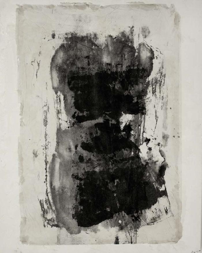 Double empreinte 1999, printing ink, Japanese paper, mounted on canvas, 76x56cm. 
